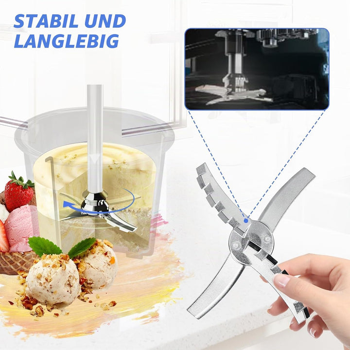 Ersatz Paddelklinge kompatibel mit Ninja Creami NC500 Serie Eismaschine – Edelstahl-Mischklingen für