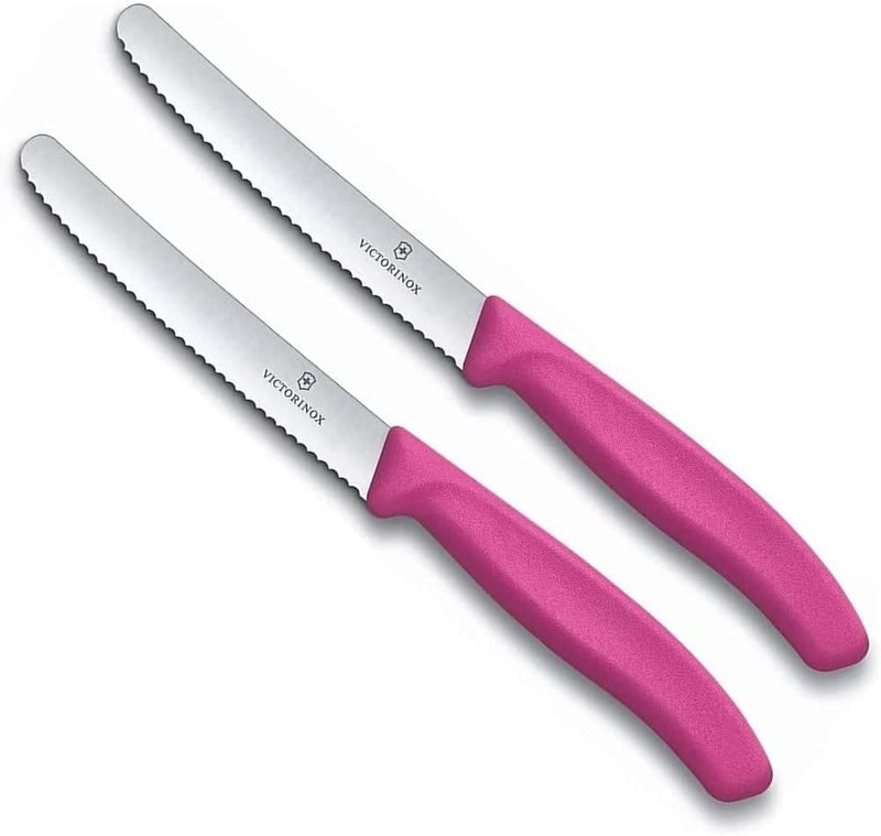 Victorinox 2 Stück Tafelmesser - Tomatenmesser Swiss Classic mit Wellenschliff rostfrei - Swiss Made