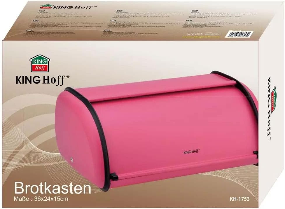 KING HOFF Brotkasten Brotbox Brotbehälter Brotdose (Rot, Kleine 36cm x 24cm x 15cm.) Rot 36cm x 24cm