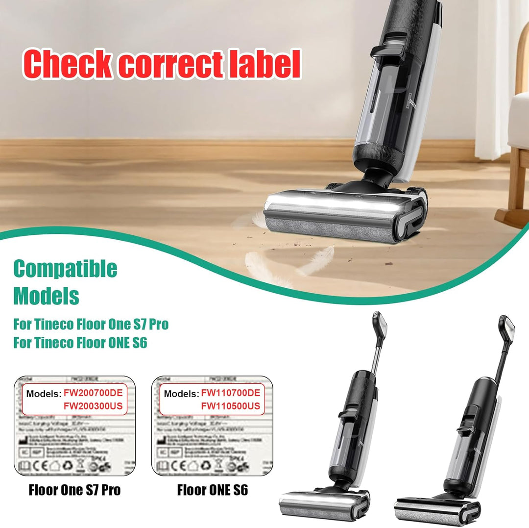 Walzenbürste Zubehör für Tineco Floor One S7 Pro /S6 Staubsauger-Ersatzteile(Version 1), 2 Bürstenro
