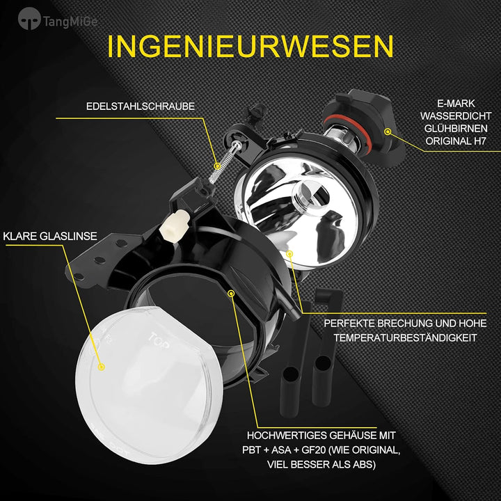TangMiGe Nebelscheinwerfer für BMW (E90 E91 E46 E60 E61 E63 E64 E83) 3er 5er 6er X3, 01/2003-12/2012