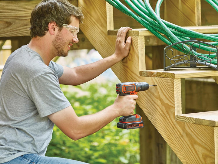 BLACK+DECKER BDC718AS2O-QW Akku-Bohrschrauber – 20 250 U/min – 2 Geschwindigkeiten – 80 Zubehörteile