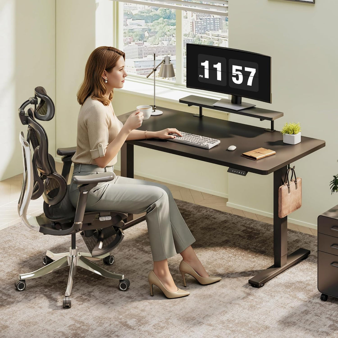 FlexiSpot Monitorerhöhung mit Kabelmanagement, Schreibtisch Aufsatz, klemmbare Schreibtischablage, S