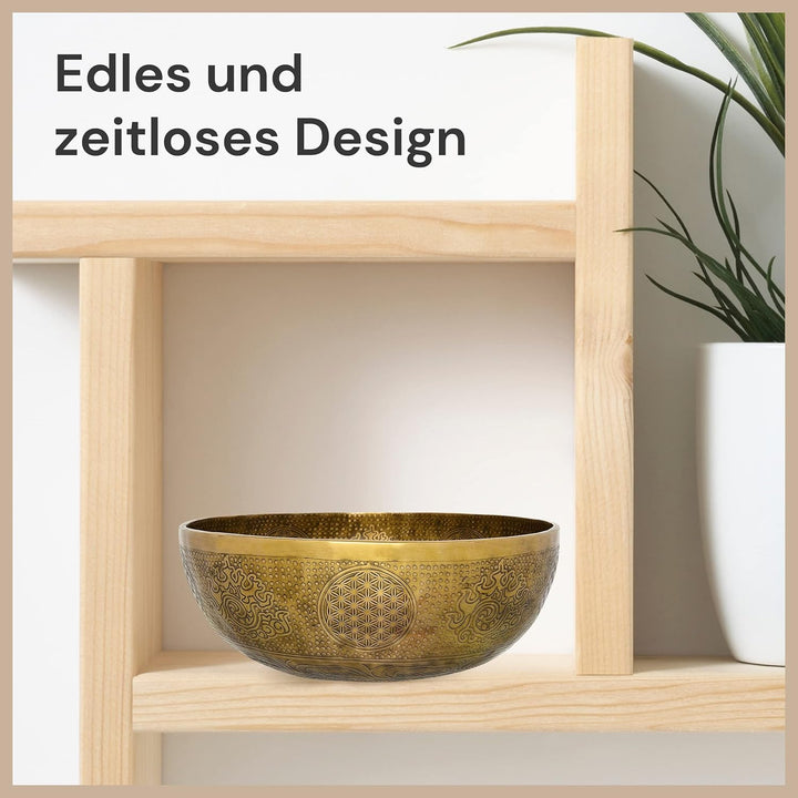 Tibetische Klangschale Blume des Lebens für Yoga, Meditation und Entspannung, Ø 35 cm, 4.000 Gramm,