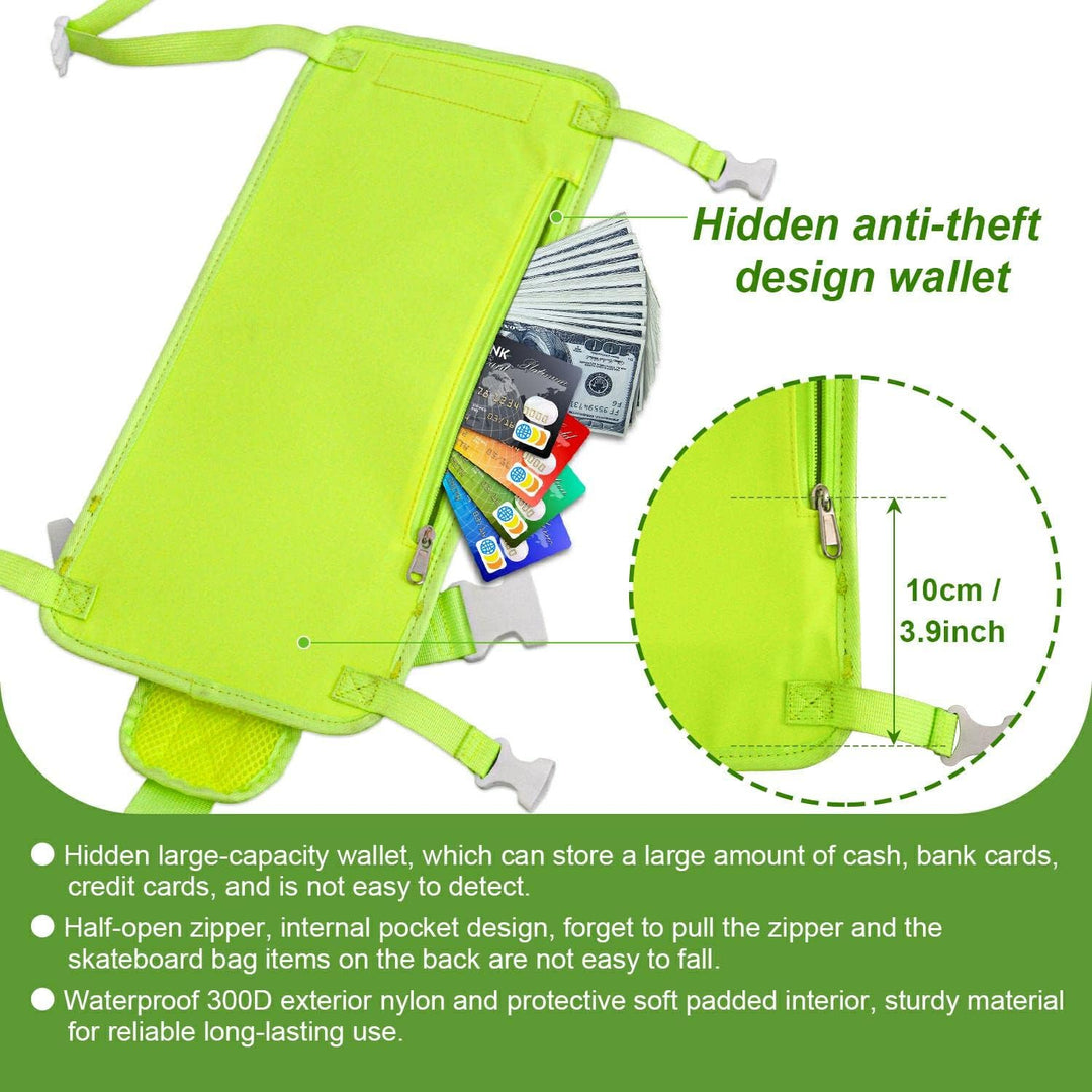 LISEFURE Skateboard-Tasche Skateboard-Gurt-Rucksack Universelle tragbare Skateboard-Tasche Yellow, Y