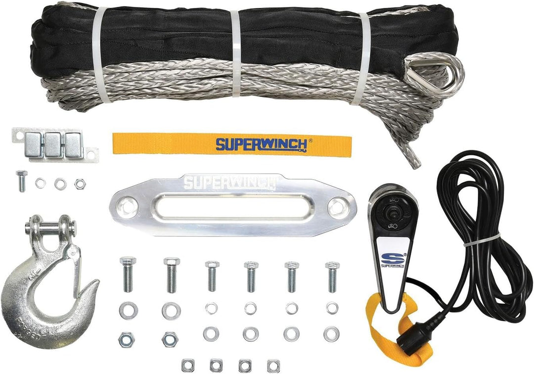 Superwinch Tiger Shark 12 V Seilwinde mit Aluminiumkraue und synthetischem Seil, 4309 kg Tragfähigke