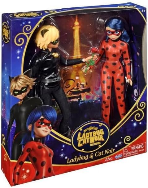 BANDAI – Miraculous Ladybug und Cat Noir 2er Packung Ankleidepuppen 26 cm P50198, Ladybug und Cat No