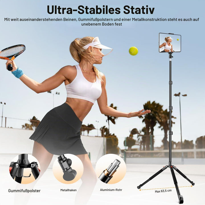 200cm Kamera Stativ, Leichtes Camera Tripod mit 360°Drehkugelkopf, Tragbar Fotografie Lichtstativ, A