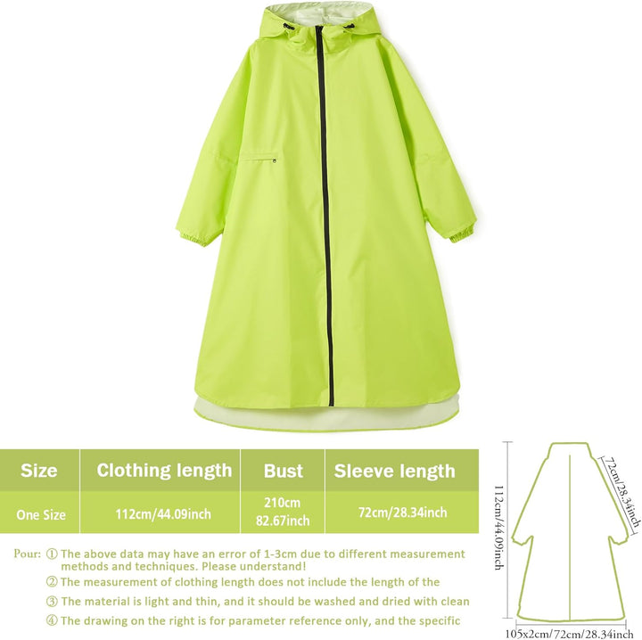 Ynport Crefreak Damen Lange Wasserdichte Regenmäntel Leichter Regenponcho Packbare Outdoor-Regenbekl