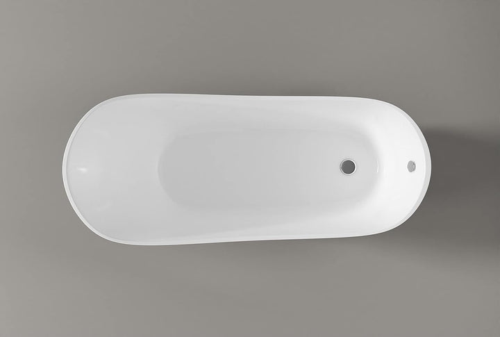 Freistehende Badewanne PARIS Acryl - 176 x 71 cm - Schwarz glänzend - Metallfüsse &amp; Standarmatur wäh