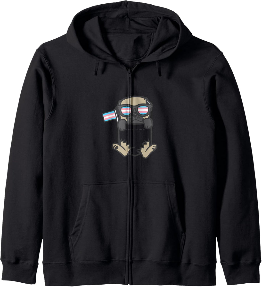Pug Feet Dog Pocket LGBT Transsexual Transgender Trans Pride Kapuzenjacke