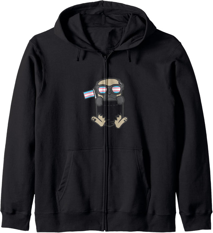 Pug Feet Dog Pocket LGBT Transsexual Transgender Trans Pride Kapuzenjacke