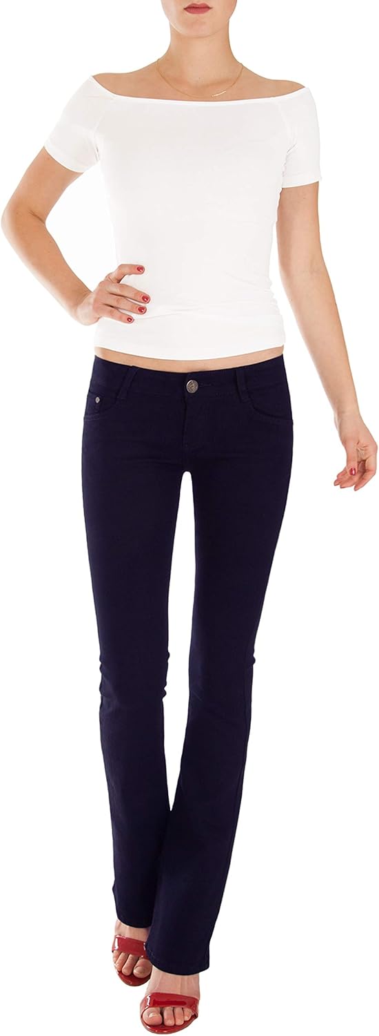 Fraternel Damen Jeans Hosen Bootcut Hüftjeans M Dunkelblau, M Dunkelblau