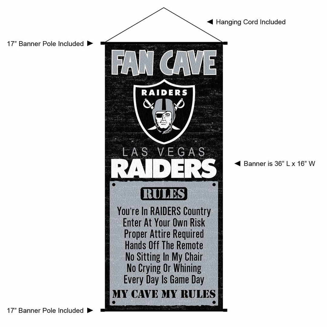 WinCraft Las Vegas Raiders Man Cave Fan Banner Wall Door Scroll
