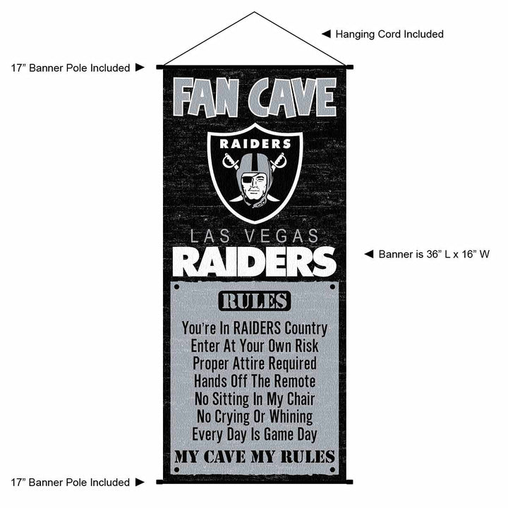 WinCraft Las Vegas Raiders Man Cave Fan Banner Wall Door Scroll