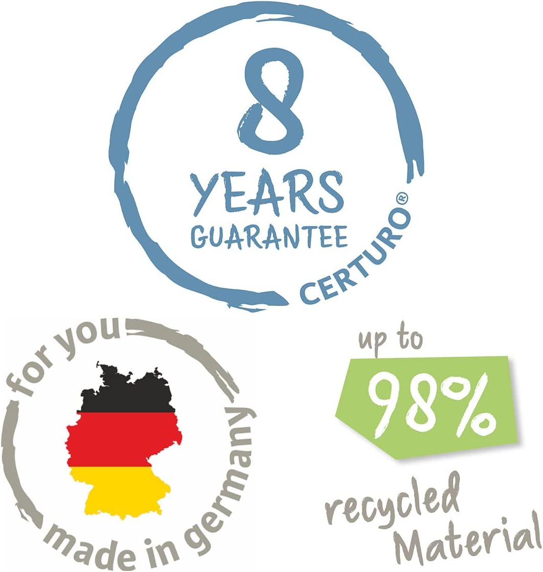 Scheurich Groove+ 40, Pflanzgefäss/Pflanzkübel, rund, Farbe: Concrete, hergestellt mit recyceltem Ku