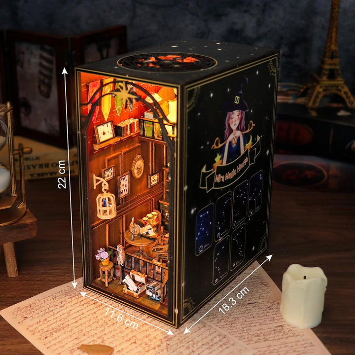 Cuteefun DIY Miniatur Puppen Haus, Book Nook DIY, Buch Ecke Bücherregal Einsatz, Dekoration Machen S