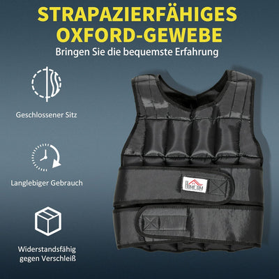 HOMCOM 30 kg Gewichtsweste Trainingsweste mit 35 Gewichtssäcke Verstellbar Krafttraining Fitness Oxf