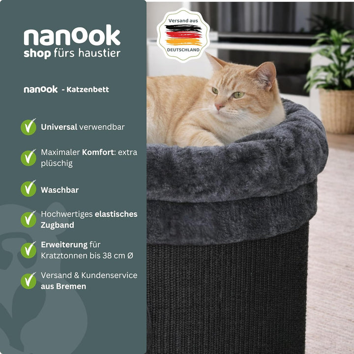 nanook Katzenbett Liegemulde Katzenliege Schlafplatz als Kratztonnen Erweiterung Ergänzung anthrazit