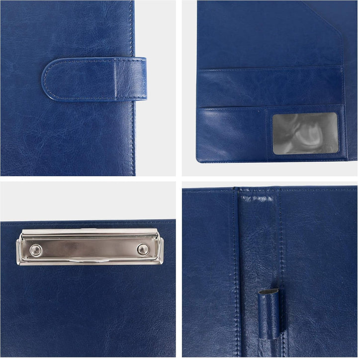 GraduatePro Schreibmappe A4 Klemmbrett Mappe mit Magnetischer Verschluss, organizer büro mappe, Blau