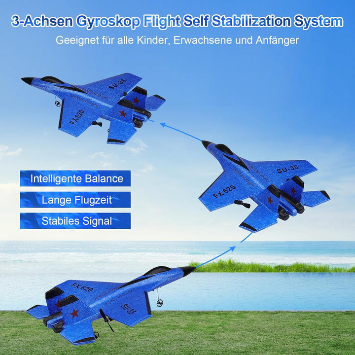 Henakmsl RC Flugzeug 2CH Ferngesteuerter SU35 Kämpfer 2.4GHz RC Flugzeug RTF für Anfänger, Kinder un
