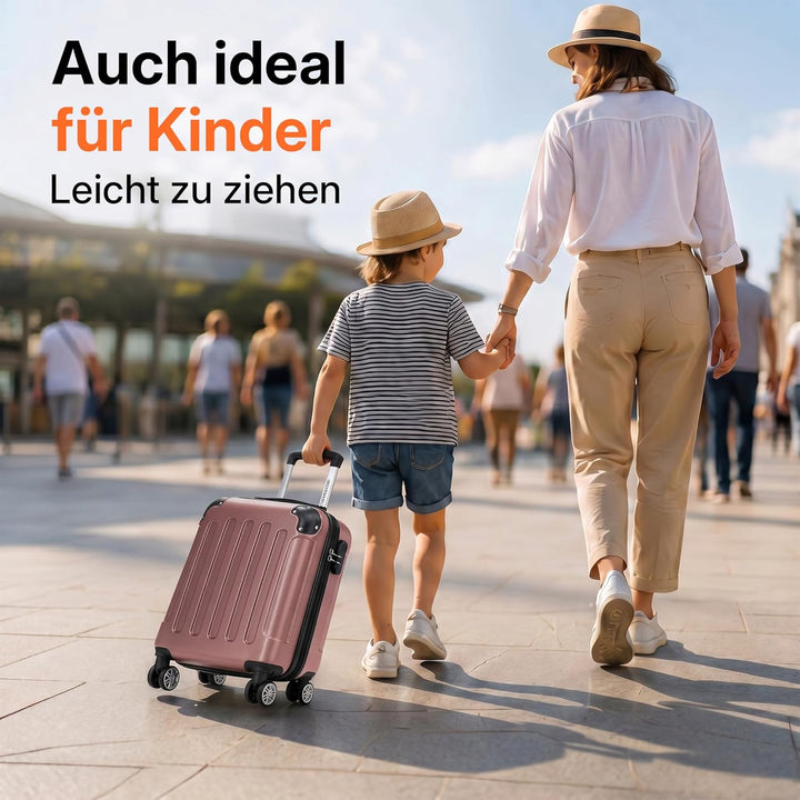 BEIBYE Handgepäck Koffer 45x36x20 cm – Untersitzkoffer für EasyJet, kleines Kabinengepäck aus ABS, R