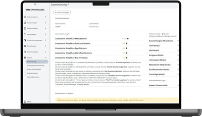 Timemaster WEB digitales Zeiterfassungssystem, Lizenzerweiterung für 10 weitere Mitarbeiter für die
