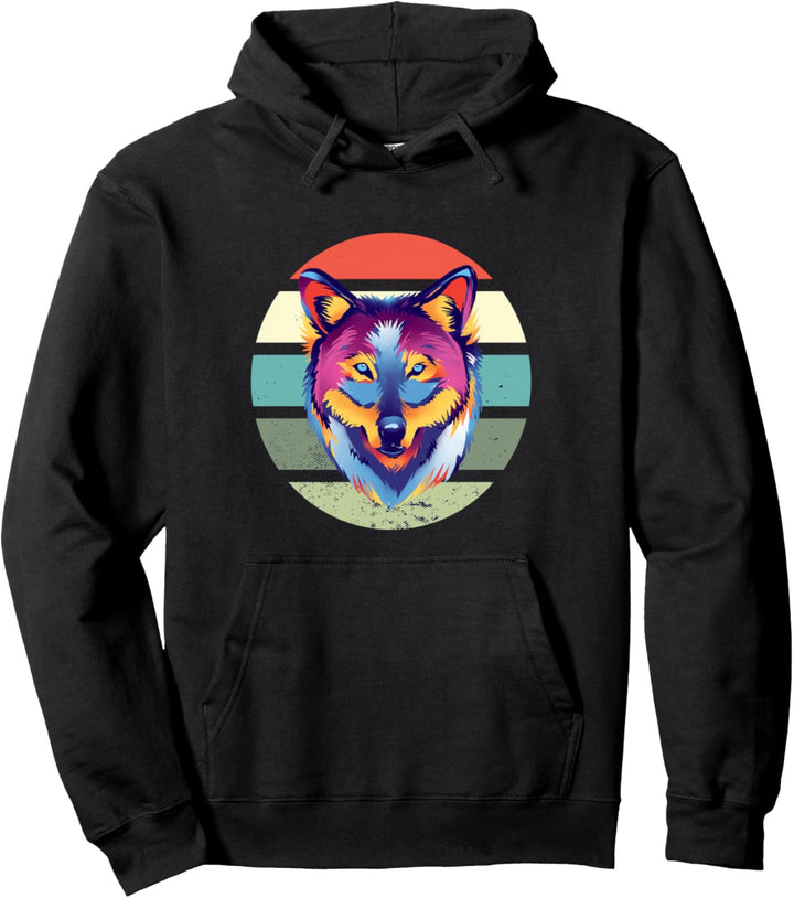 Wolfs Aquarellfarben Pullover Hoodie