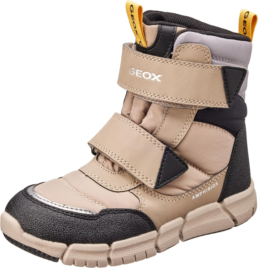Geox Jungen J Flexyper Boy B ABX Stiefeletten 35 EU Beige Black, 35 EU Beige Black