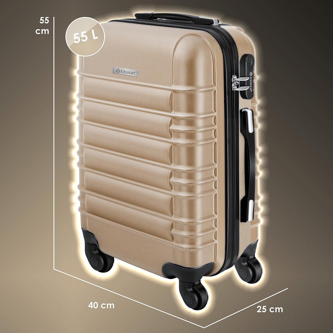 KESSER® Handgepäck Reisekoffer Hartschalen-Koffer Inkl. Kofferwaage + Gepäckanhänger Trolley Gepäck