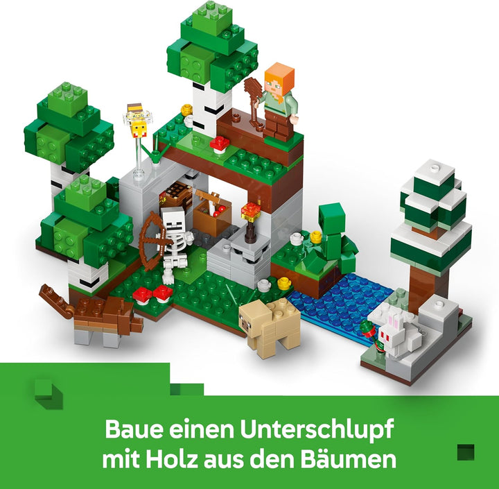 LEGO Minecraft Erstes Abenteuer in der Nacht - Interaktives Spielzeug mit 7 Figuren inkl. Alex, Cree