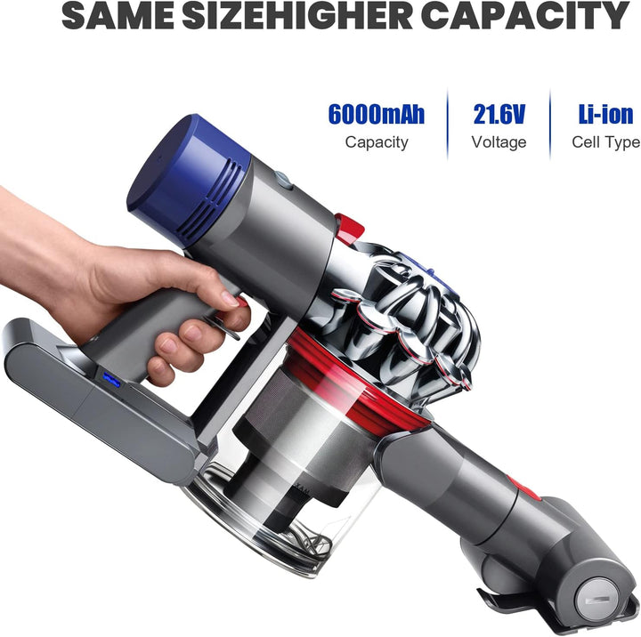 V8 6000mAh Akku, Ersatzakku für Dyson V8 Staubsauger V8 Absolute V8 Animal V8 Fluffy V8 Motorhead (2