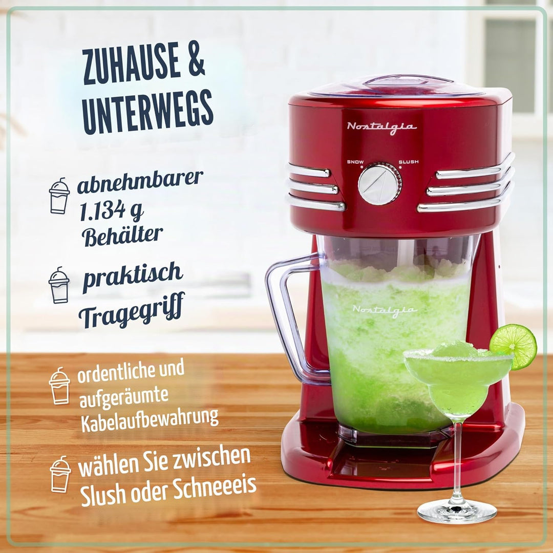 Nostalgia 1,2-Liter Gefrorene Getränkestation - Optimal für Slush-Drinks, Schneekegel, Margaritas, D