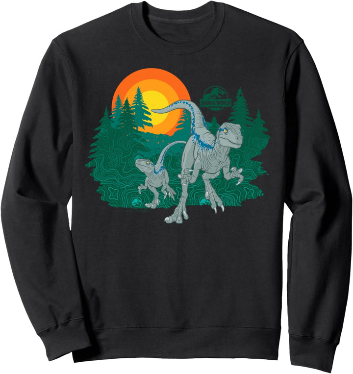 Jurassic World Blue Raptor Sunset Sweatshirt