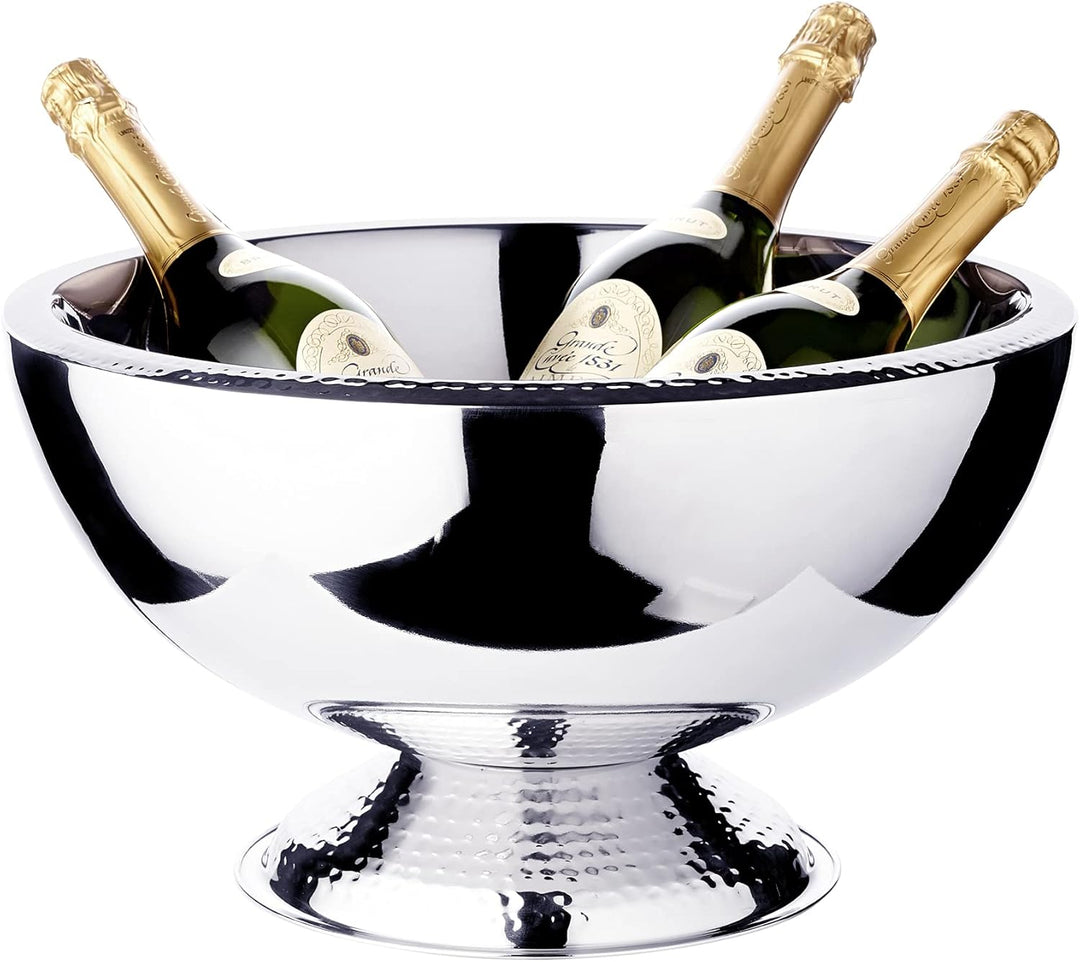 EDZARD Champagner Kühler Till (Ø 43 cm, gross) aus Edelstahl - Flaschenkühler, Sektkühler doppelwand