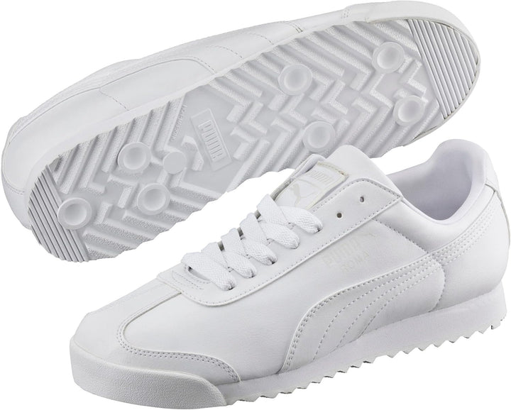 PUMA Herren Roma Basic Sneaker 47 EU Weiss Hellgrau, 47 EU Weiss Hellgrau