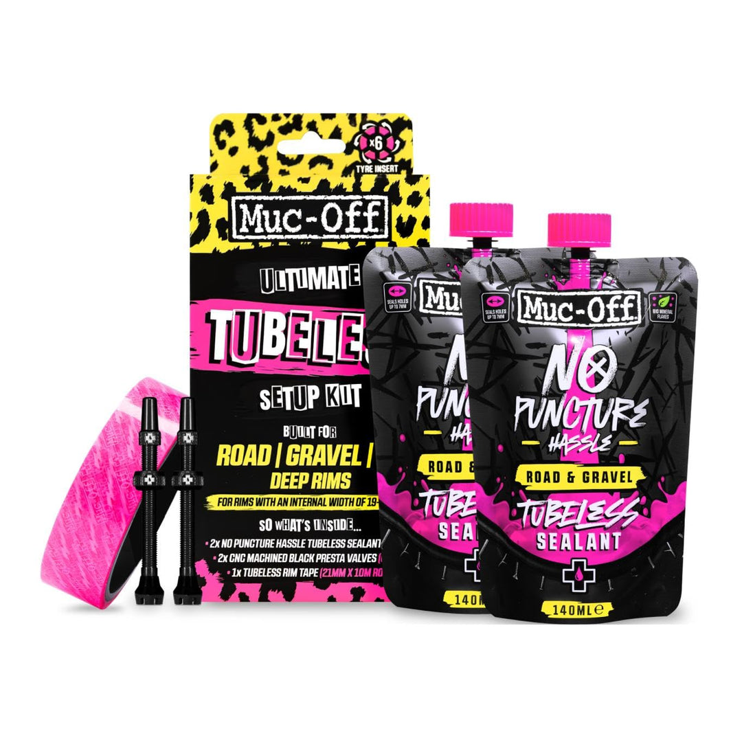 Muc-Off Unisex Ultimate Setup-Kit Für Tubeless-Ready Fahrräder, Strasse/Kies/CX 60 mm Strasse/Kies,