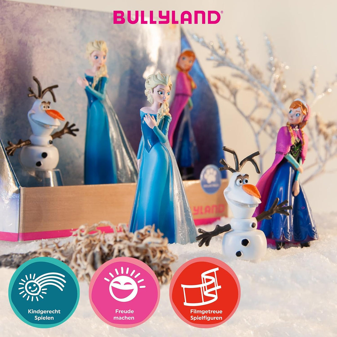 Bullyland 13446 - Spielfiguren Set Prinzessin Elsa, Anna und Olaf aus Walt Disney Die Eiskönigin, de
