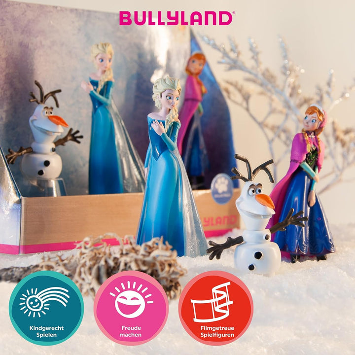 Bullyland 13446 - Spielfiguren Set Prinzessin Elsa, Anna und Olaf aus Walt Disney Die Eiskönigin, de