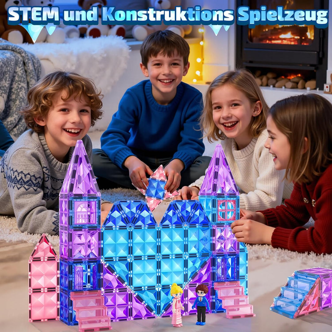 Soyee Magnetische Bausteine 102 Stück Magnetbausteine Magnetspielzeuge Kinderspielzeug Magnetblöcke