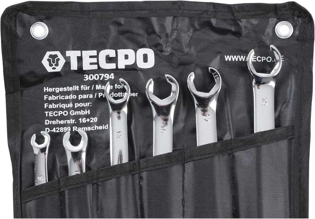 TECPO Bremsleitung Schlüssel 8-19mm Ringschlüssel Satz mit Bremsflüssigkeit DOT4, 3 Liter