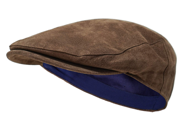 Borges & Scott The Tanner - Flat Cap aus Leder - Kappe mit weichem Schweinslederfutter XS Erde Braun