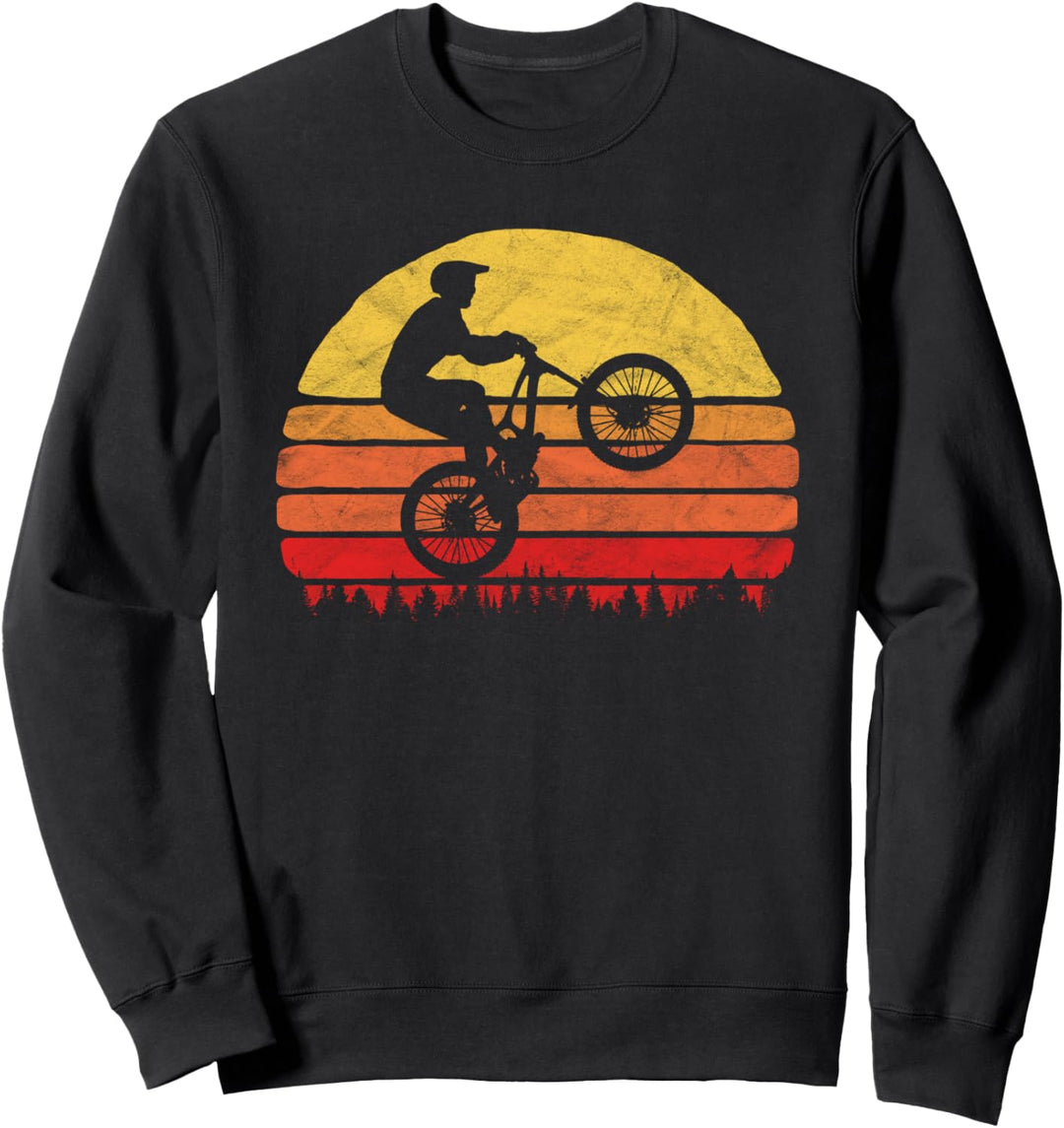 Vintage Mountain Bike & Sun Retro MTB 80s Vibe Jump Sweatshirt