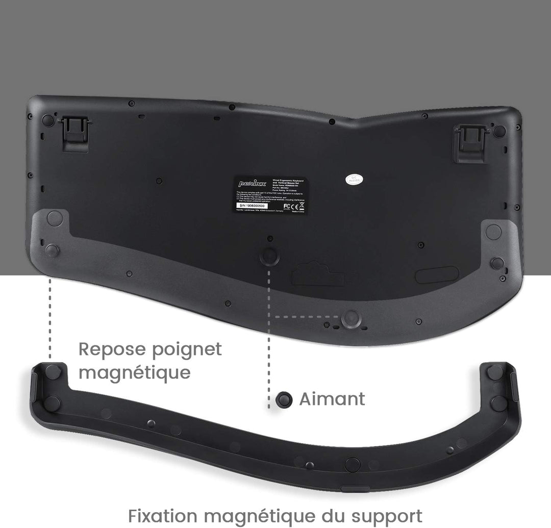 Perixx Periduo-605 Combo Ergonomische Tastatur und Maus, kabellos, USB, vertikale Maus mit neigbarem