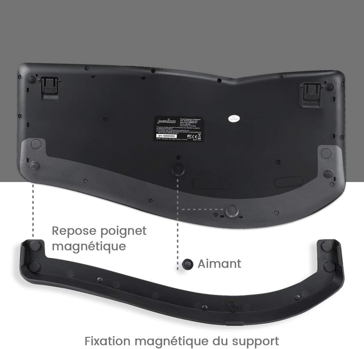 Perixx Periduo-605 Combo Ergonomische Tastatur und Maus, kabellos, USB, vertikale Maus mit neigbarem