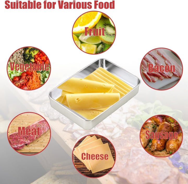 Set mit 3 Aufschnittbox Fresh, Gefrierbehälter,Lebensmittel Aufbewahrungsbox,Stapelbare Edelstahl-Bo