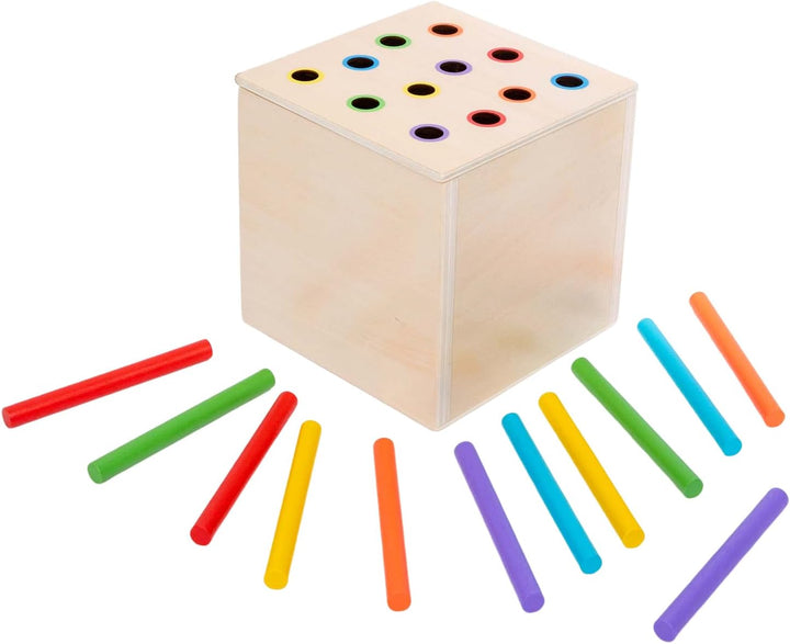 4 in 1 Montessori Play Kit Box - Wattestäbchen Board Fine Motor Skills Game, Coin Box, Carrot Harves