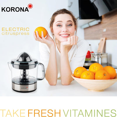 Korona 27020 Zitruspresse | 40 Watt | 0,7 L Kapazität | 2 Presskegelgrössen | Staubschutzdeckel | Re