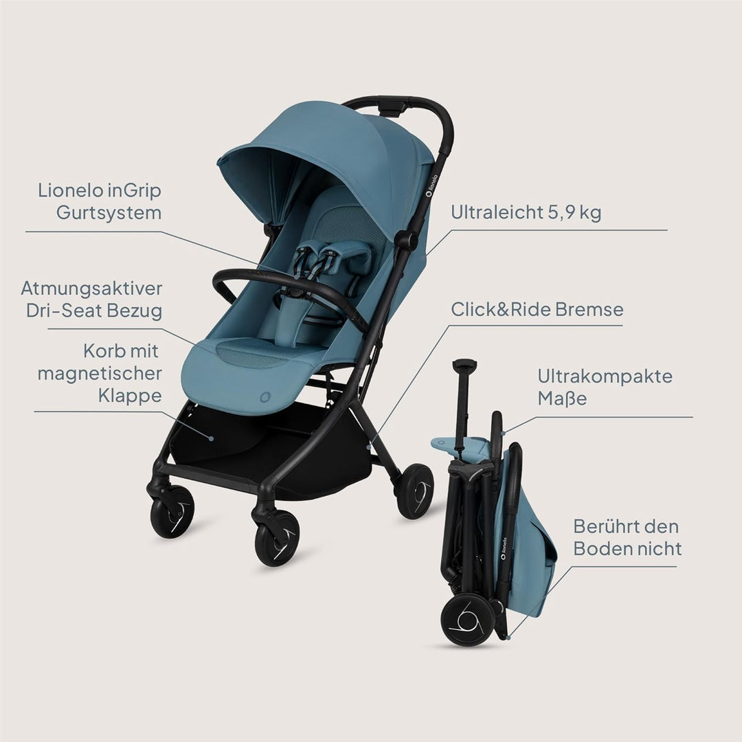 Lionelo Sia Reisebuggy ultraleicht &amp; ultrakompakt faltbar, 5,9 kg, bis 22 kg, 6 Monaten bis 4 Jahre,