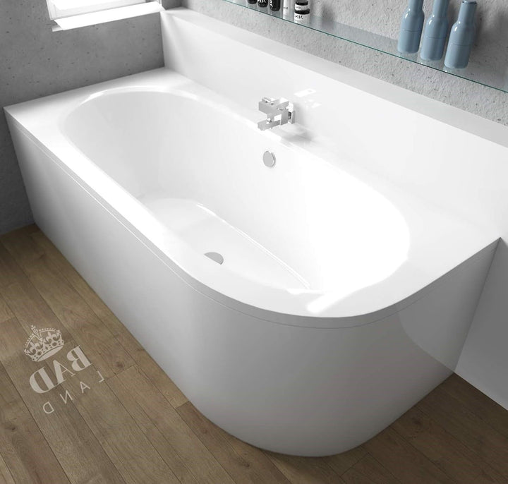 BADLAND Original Badewanne 170x75 cm Links Acryl KOMPLET KOMPLETTSET SET Schürze Siphon Wanne Eckwan